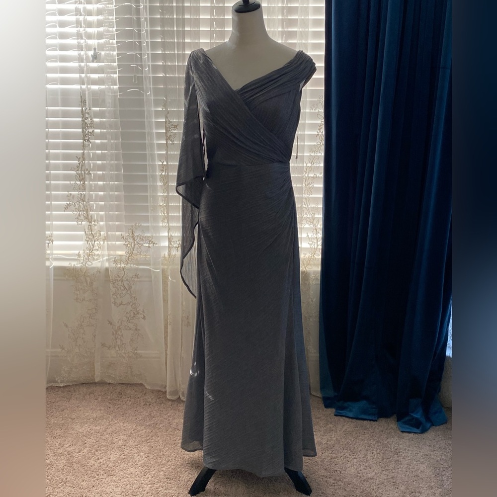 Night Way collection evening, platinum color dress in size 8